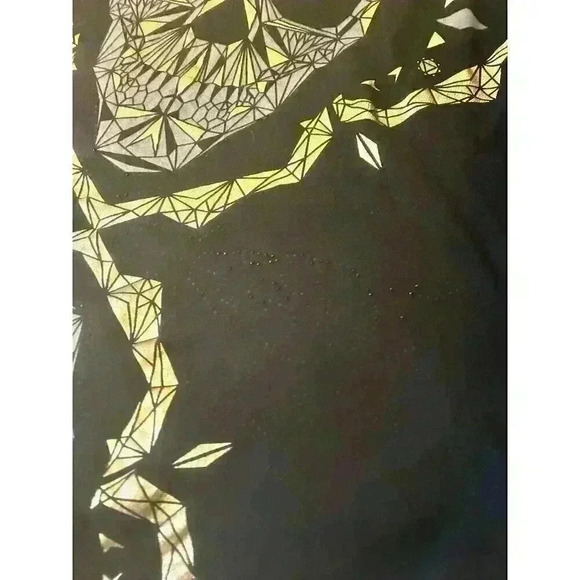 Vintage Authentic Sean John Mens Dual Skulls 2XL Gold Black Studded T-Shirt - Picture 7 of 9
